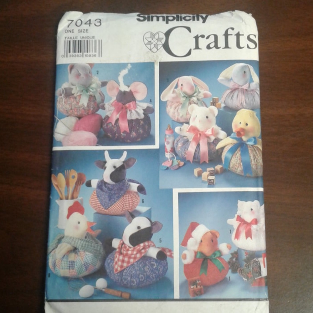 Simplicity Animal Critter Craft Sewing Patterns 7043 7360 Geese Cow Mouse - Picture 4 of 5
